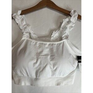 Proline by pro player white ruffle straps seamless bra‎ size 3X